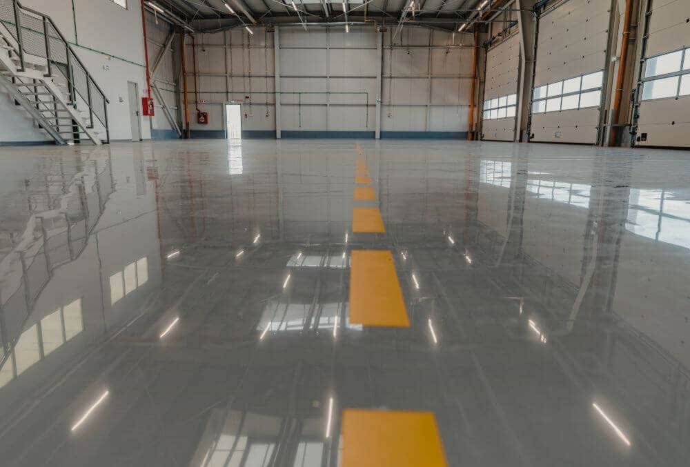 Empty commercial space with epoxy coated floor