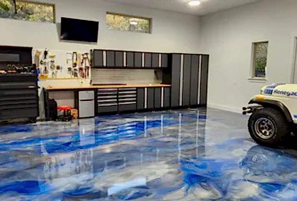 metallic epoxy garage floor