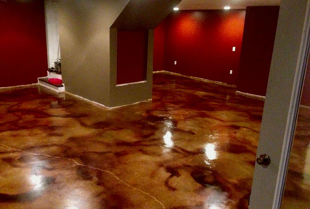 concrete staining basement