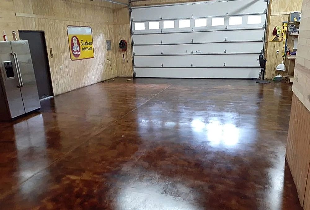 concrete staining garage