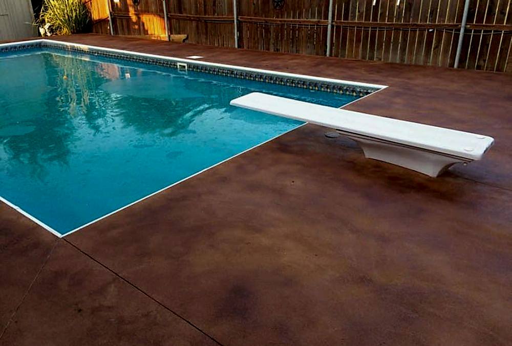 concrete staining pool deck