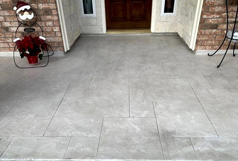 tuscan stamped cement front entryway