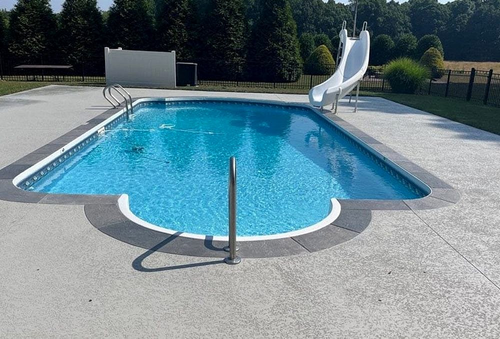 tweed gray sun color pool deck