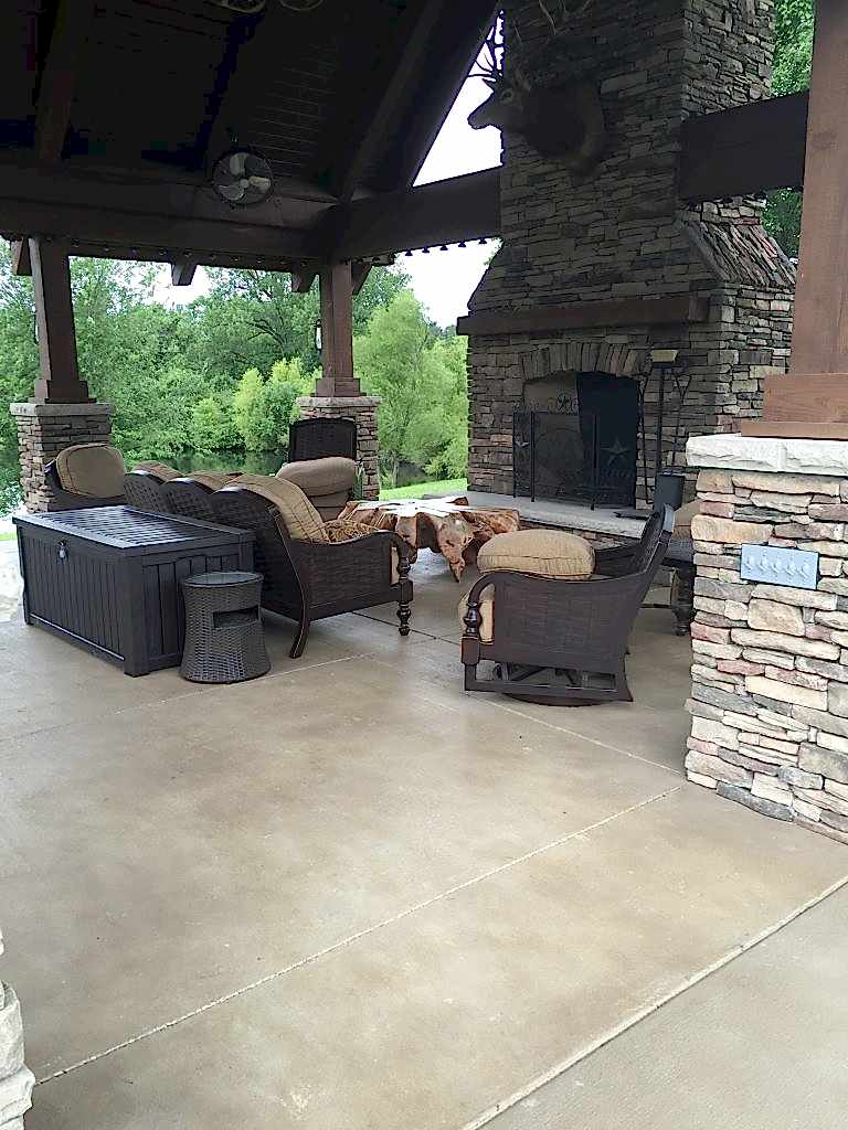 concrete patio staining