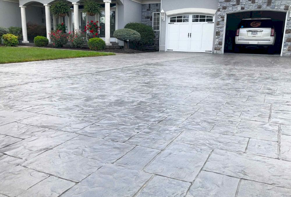 stamped concrete driveway