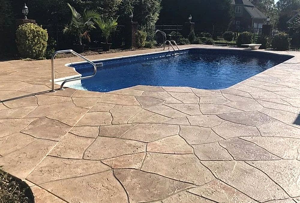 Sunstamp colored pool deck