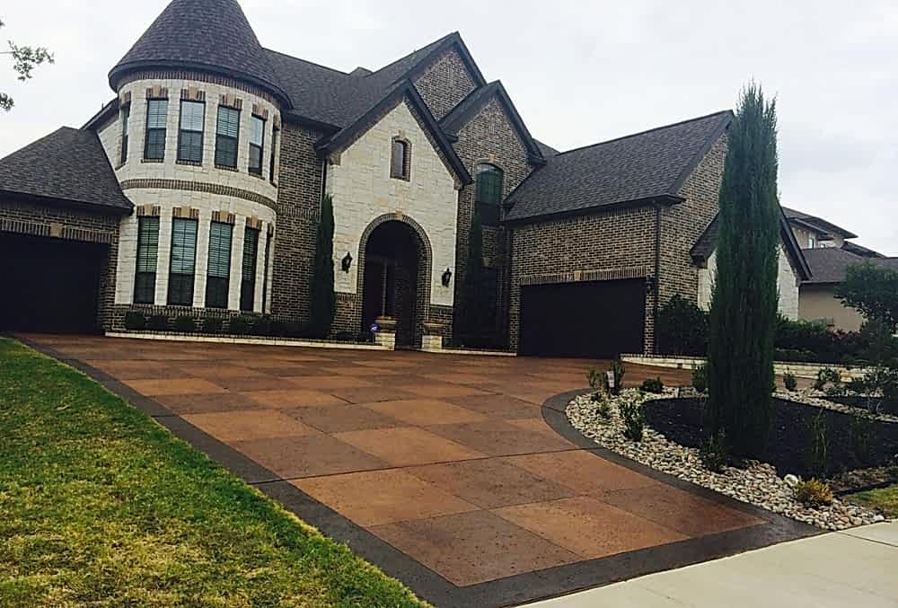 Acid stained concrete driveway St. Louis