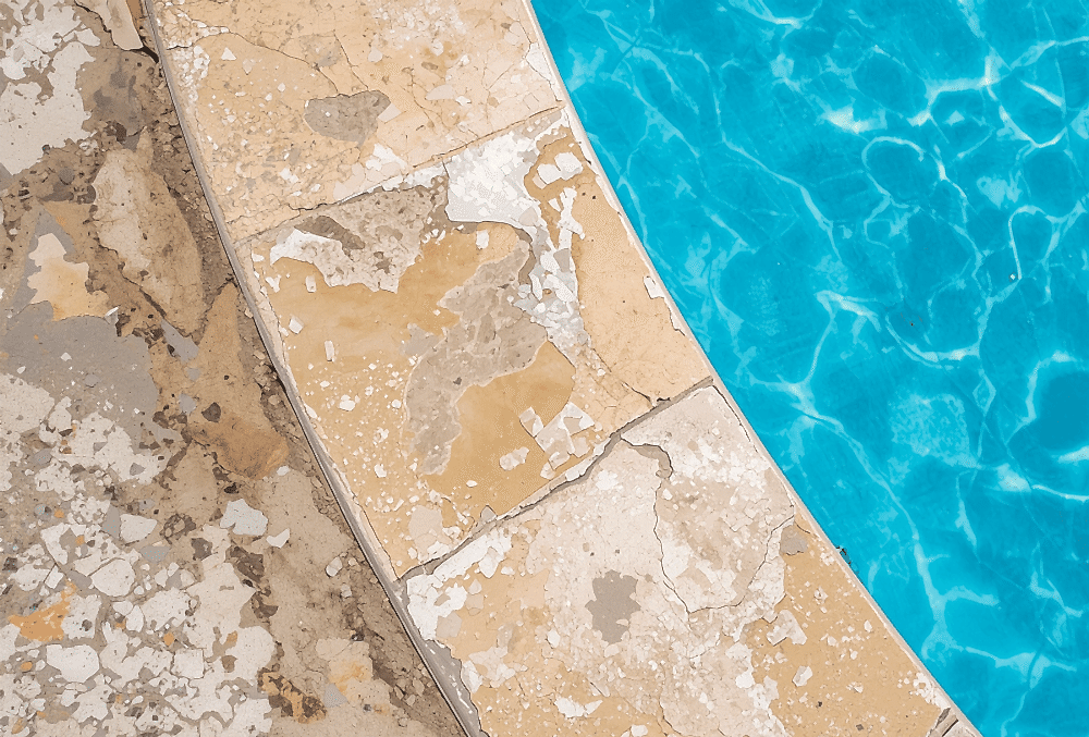 flaking pool deck