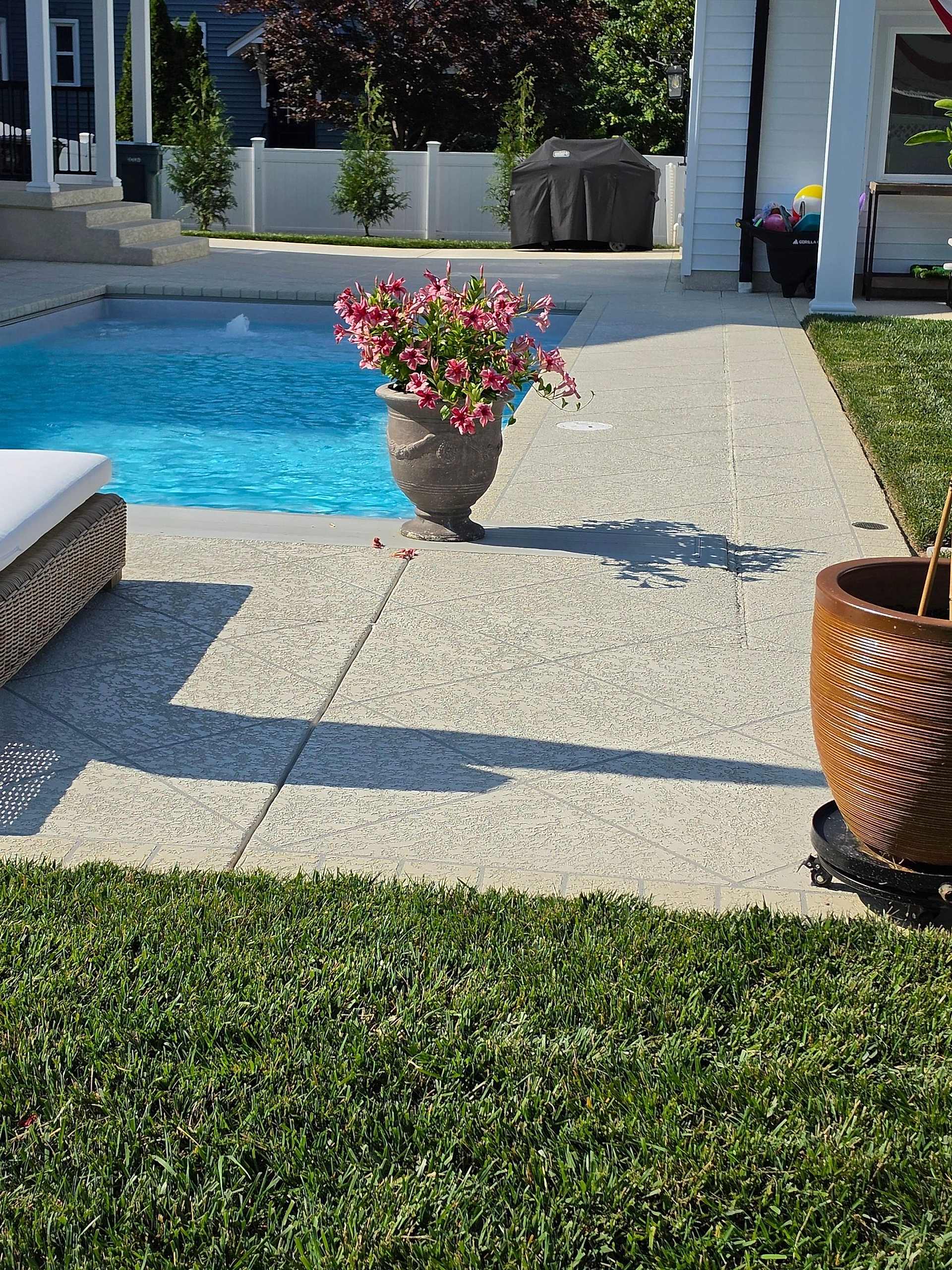 After decorative concrete project