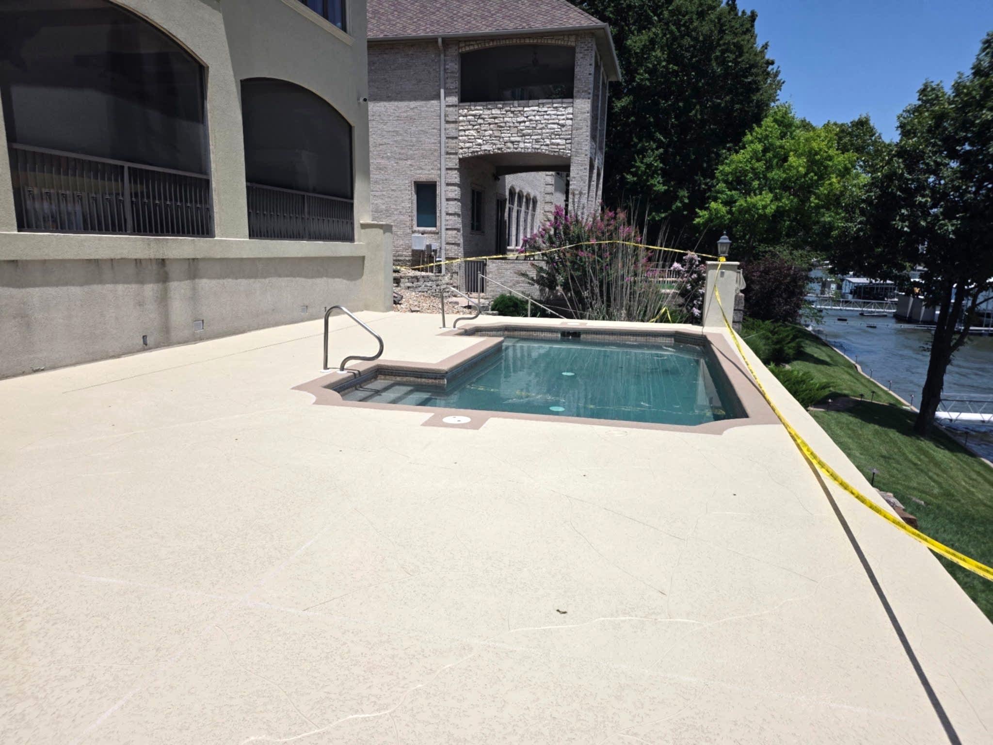 After decorative concrete project