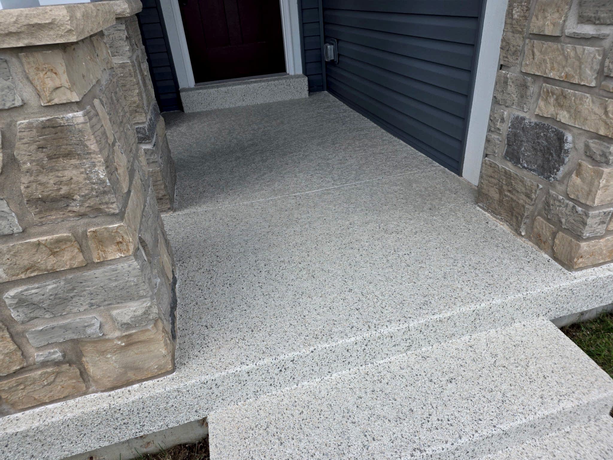 After decorative concrete project