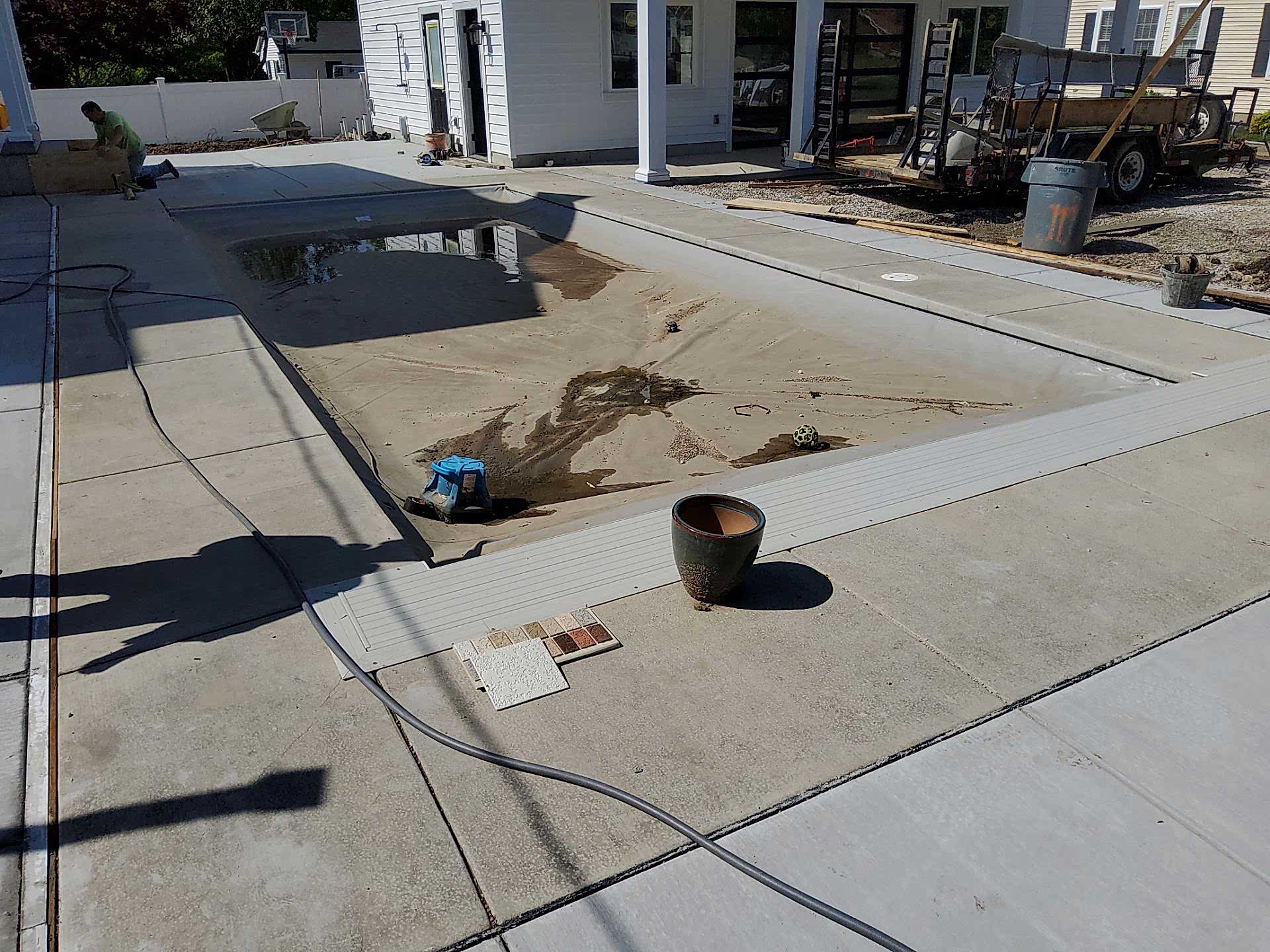 Before decorative concrete project
