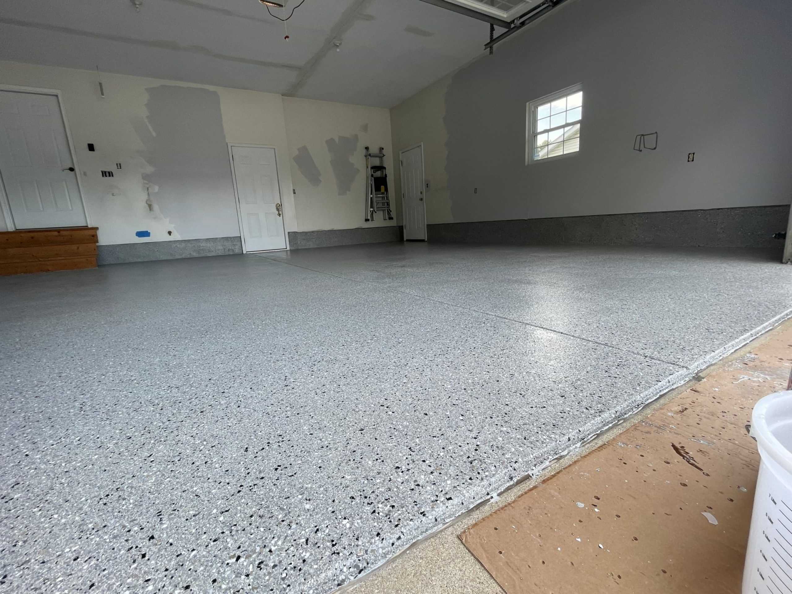 After decorative concrete project