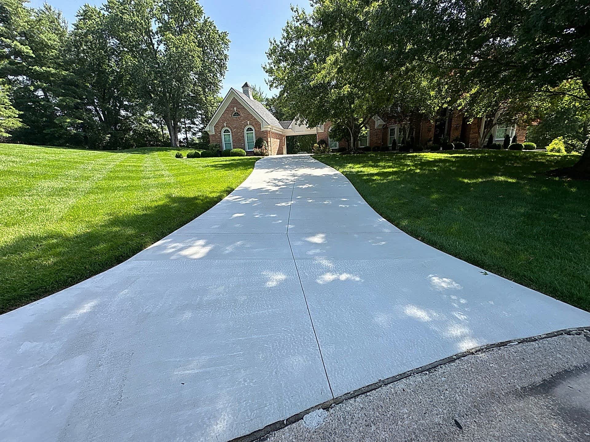 After decorative concrete project